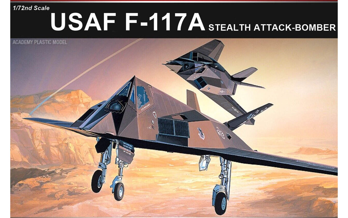 ACADEMY 12475 1/72 F-117A Stealth Attack-Bomber Model Aircraft Kit