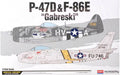 ACADEMY 12530 1/72 P-47D & F-86E "Gabreski" Model Aircraft Kit