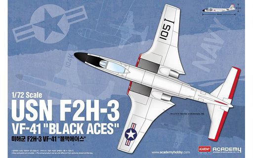 ACADEMY 12548 1/72 USN F2H-3 Banshee "Black Aces" Model Aircraft Kit
