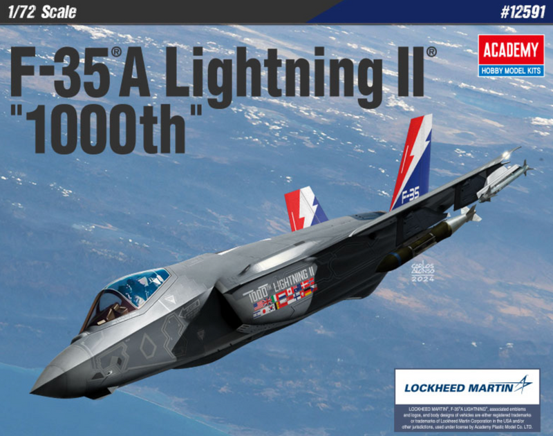 ACADEMY 12591 1/72 Lockheed F-35A Lighting II "1000th" Model Aircraft Kit