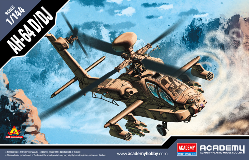ACADEMY 12625 1/144 AH-64D/DJ Apache Helicopter Model Kit