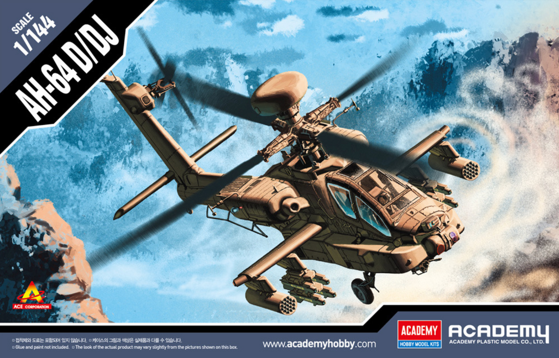 ACADEMY 12625 1/144 AH-64D/DJ Apache Helicopter Model Kit