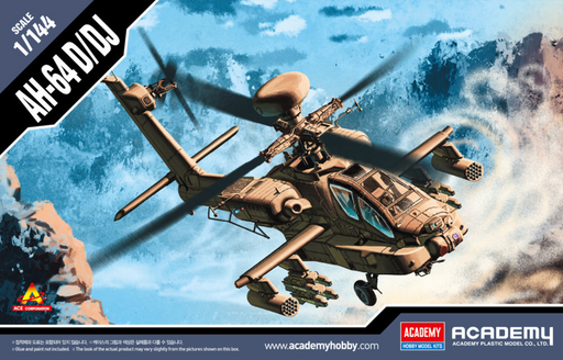 ACADEMY 12625 1/144 AH-64D/DJ Apache Helicopter Model Kit
