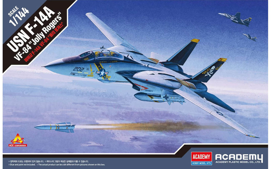 ACADEMY 12626 1/144 USN F-14A Tomcat "Jolly Rogers" Model Aircraft Kit