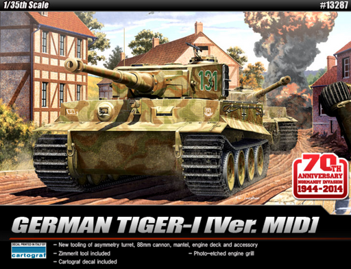 ACADEMY 13287 1/35 Tiger-I Ver. Mid Tank Normandy 1944 Model Kit