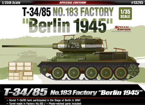 ACADEMY 13295 1/35 T-34/85 No.183 Factory Berlin 1945 Model Tank Kit