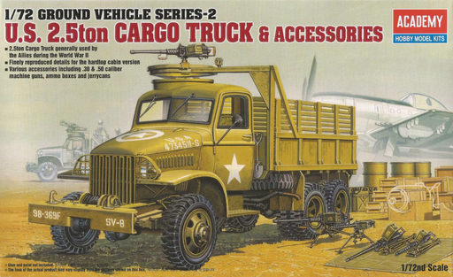 ACADEMY 13402 1/72 U.S. 2.5ton Cargo Truck & Accessories Model Kit