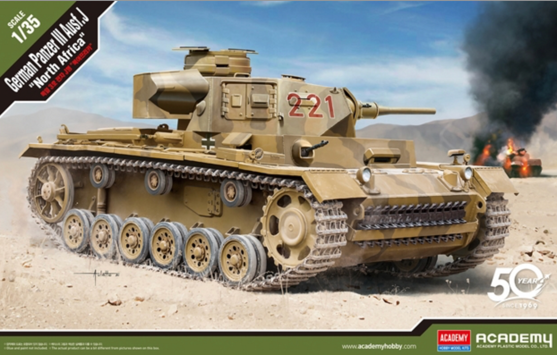 ACADEMY 13531 1/35 German Panzer III Ausf. J North Africa Tank Model Kit
