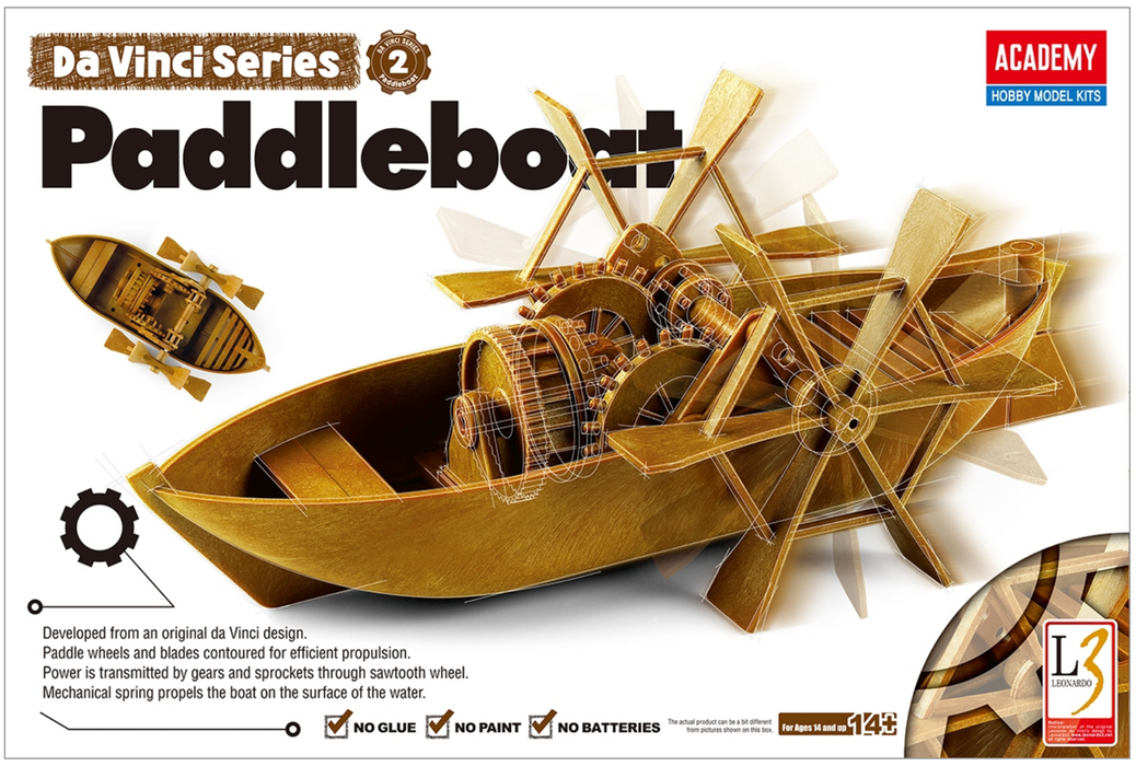 ACADEMY 18130 Da Vinci Series Paddleboat Mechanical Model Kit