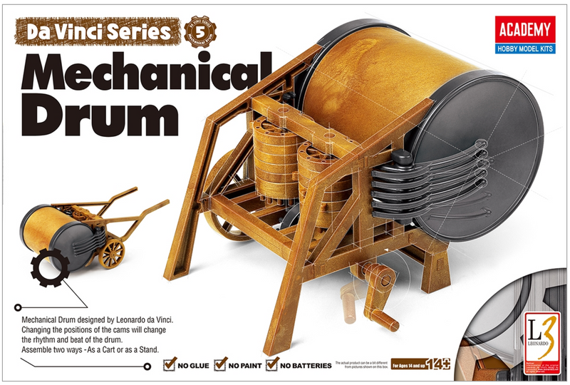 ACADEMY 18138 Da Vinci Series Drum Mechanical Model Kit