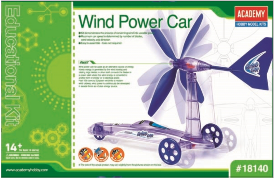 ACADEMY 18140 Wind Powered Car Mechanical Model Kit
