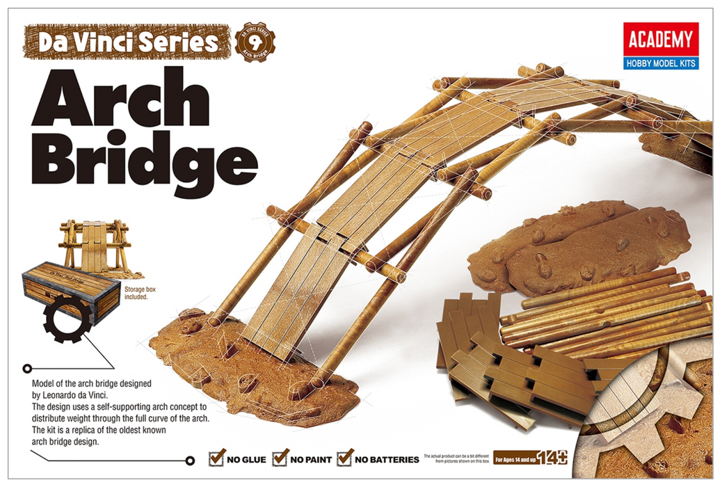 ACADEMY 18153 Da Vinci Series Arch Bridge Mechanical Model Kit