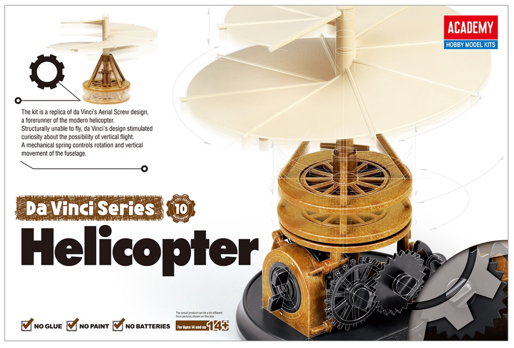 ACADEMY 18159 Da Vinci Series Helicopter Mechanical Model Kit