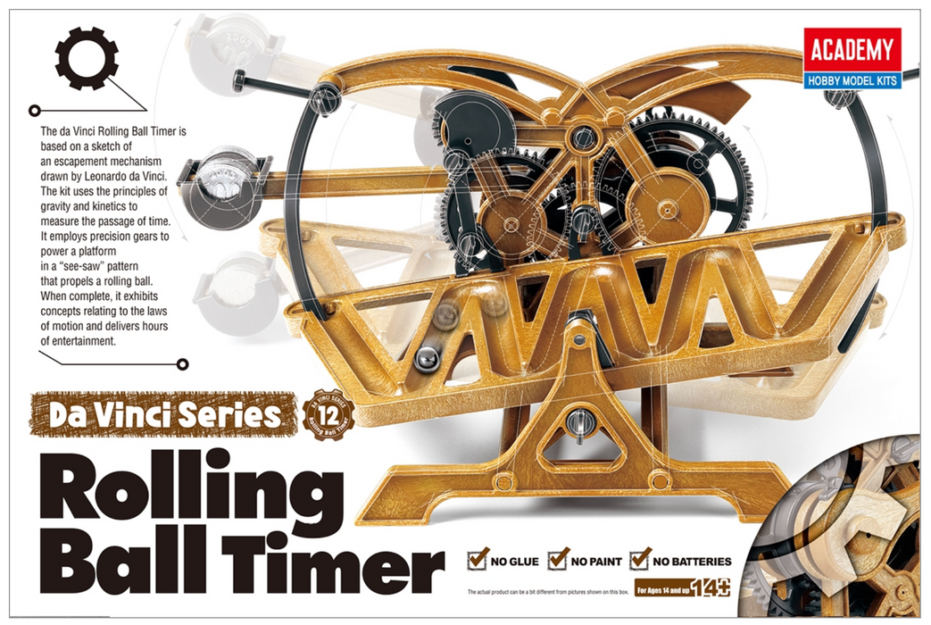 ACADEMY 18174 Da Vinci Series Rolling Ball Timer Mechanical Model Kit