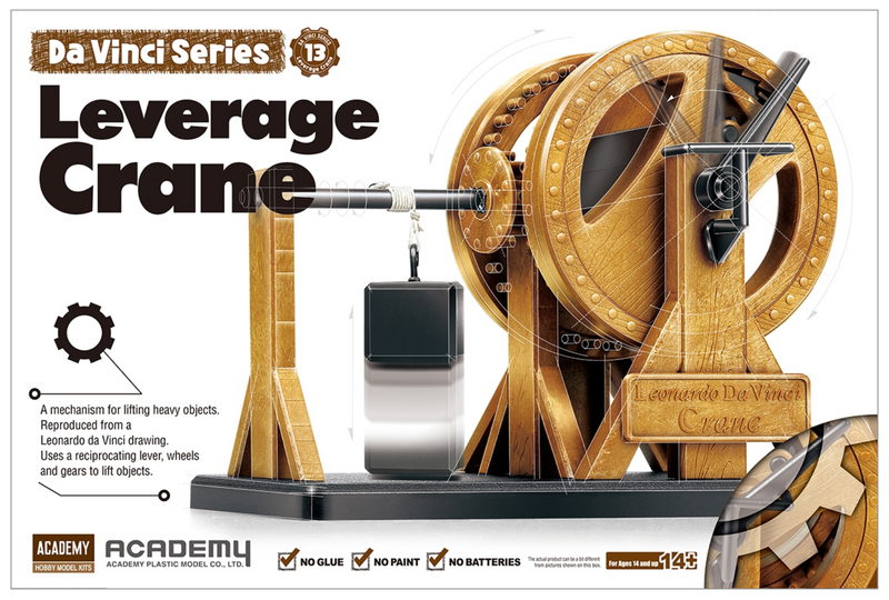 ACADEMY 18175 Da Vinci Series Leverage Crane Mechanical Model Kit