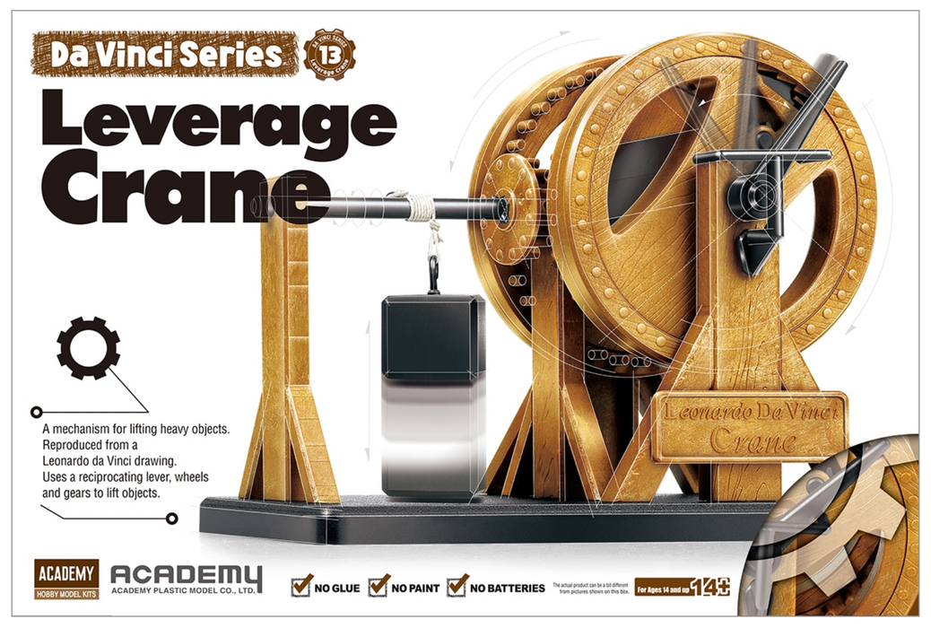 ACADEMY 18175 Da Vinci Series Leverage Crane Mechanical Model Kit