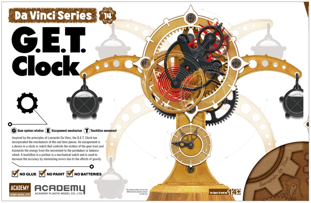 ACADEMY 18185 Da Vinci Series G.E.T. Clock Mechanical Model Kit