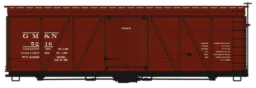 Accurail 1186 HO Scale 36' Fowler Wood Boxcar Kit Gulf, Mobile & Northern GM&N 5216