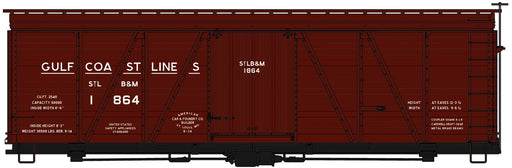 Accurail 1189 HO Scale 36' Fowler Wood Boxcar Kit STLB&M Gulf Coast Lines