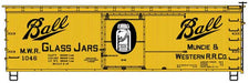 Accurail 1316 HO Scale 36' Double Sheathed Boxcar Kit Muncie & Western 1046 (Ball Glass Jars)
