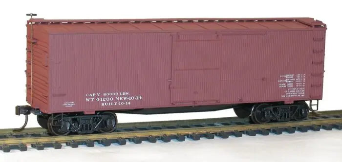 Accurail 1398 HO Scale 36' Double Sheath Boxcar Kit - Mineral Red Data Only