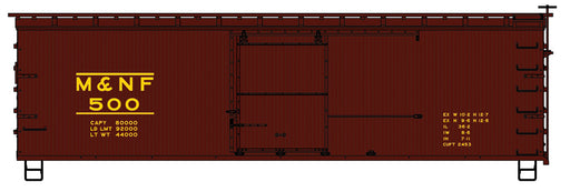 Accurail 1409 HO Scale 36' Double Sheathed Boxcar Kit Morehead & North Fork M&NF 500