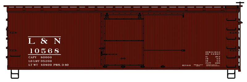 Accurail 1411 HO Scale 36' Double Sheathed Boxcar Kit Louisville & Nashville L&N 10568