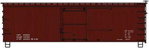 Accurail 1497 HO Scale 36' Double Sheath Steel Roof Boxcar Kit - Boxcar Red Data Only