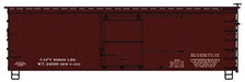 Accurail 1498 HO Scale 36' Double Sheath Steel Roof Boxcar Kit - Mineral Red Data Only