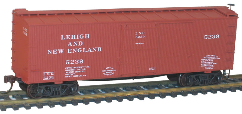 Accurail 1707 HO Scale 36' Double Sheathed Wood Boxcar Kit Lehigh & New England L&N 5239