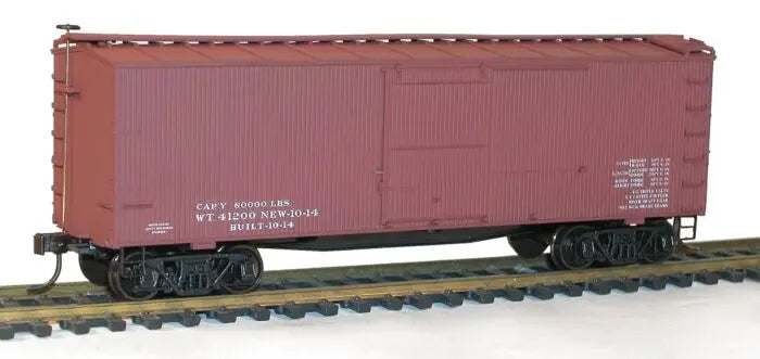 Accurail 1798 HO Scale 36' Double Sheath Fishbelly Boxcar Kit - Mineral Red Data Only