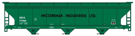 Accurail 2118 HO ACF 3-Bay Covered Hopper Incobrasa Industries BRIX 97086 Kit