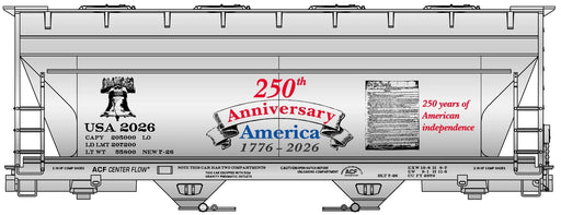 Accurail 22026 HO Scale ACF 2 Bay Covered Hopper America Semiquincentennial 250 USA #2026