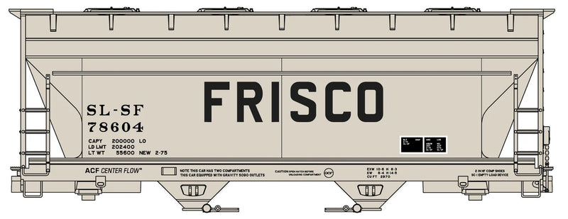 Accurail 2216 HO ACF 2-Bay Covered Hopper Kit FRISCO SLSF 78604