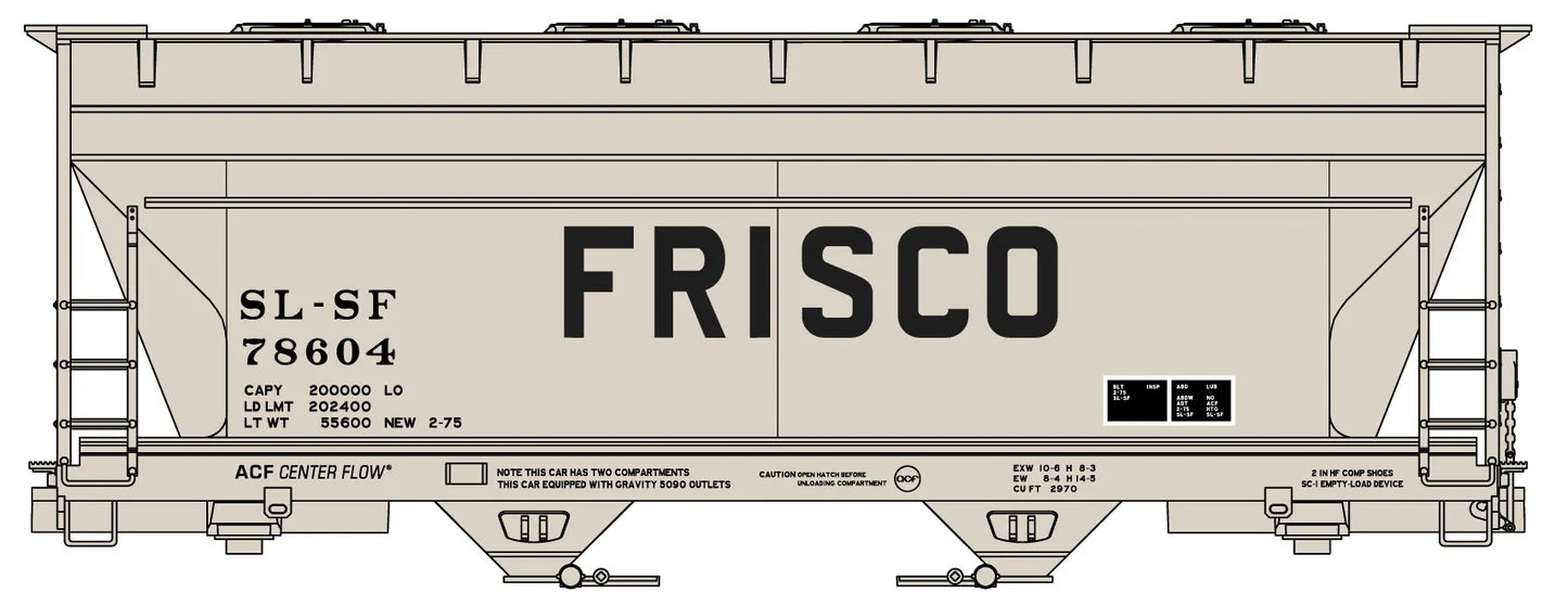 Accurail 2216 HO ACF 2-Bay Covered Hopper Kit FRISCO SLSF 78604