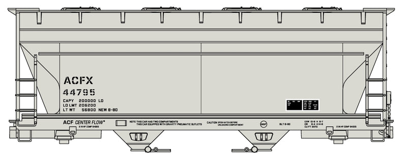 Accurail 2220 HO Scale ACF 2 Bay Covered Hopper Kit ACFX 44795