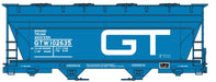 Accurail 2221 HO Scale ACF 2 Bay Covered Hopper Kit Grand Trunk Western GTW 102635