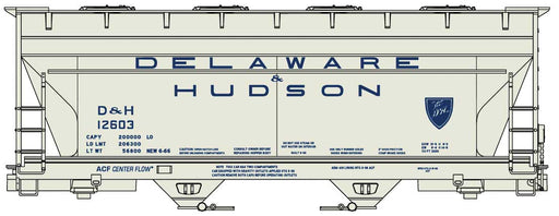 Accurail 2224 HO Scale ACF 2 Bay Covered Hopper Kit Delaware & Hudson D&H 12603
