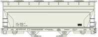 Accurail 2292 HO ACF 2-Bay Covered Hopper Kit Gray Data Only with COTS