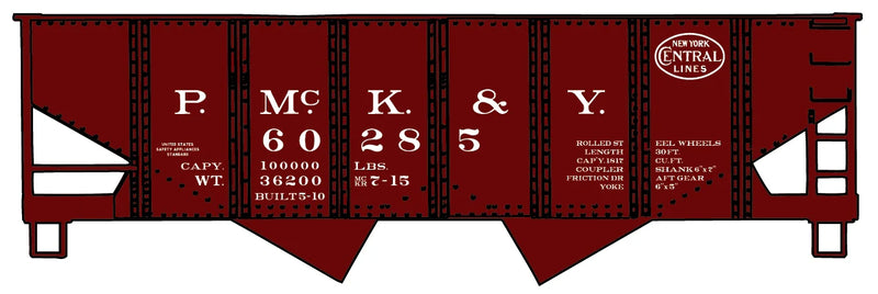 Accurail 2435 HO Scale USRA 55 Ton 2 Bay Open Hopper Kit PMcK&Y 60285 (Pittsburgh McKeesport & Youghiogheny)