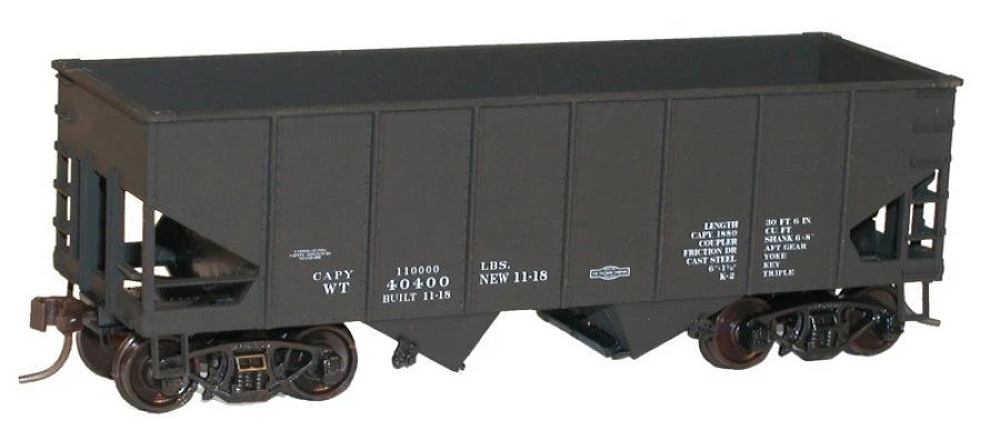 Accurail 2497 HO Scale USRA 55 Ton 2 Bay Open Hopper Kit Black Data Only