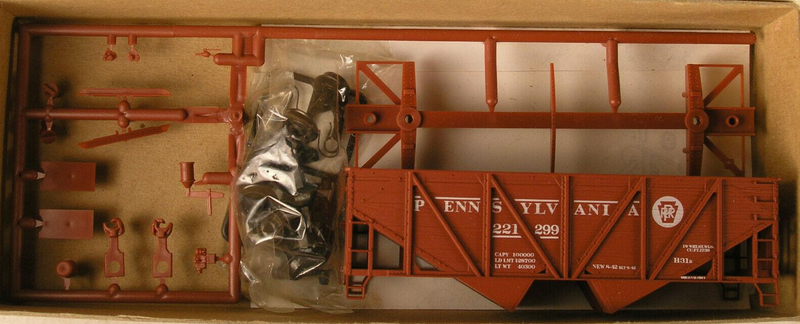 Accurail 2752-S HO Scale Wood Side 2 Bay Open Hopper Kit Pennsylvania PRR - NOS
