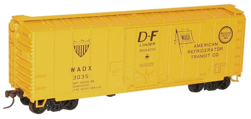 Accurail 3125 HO Scale AAR 40' Insulated Boxcar Kit American Refrigerator Transit WADX 3035 (Wabash / Missouri Pacific Logos)