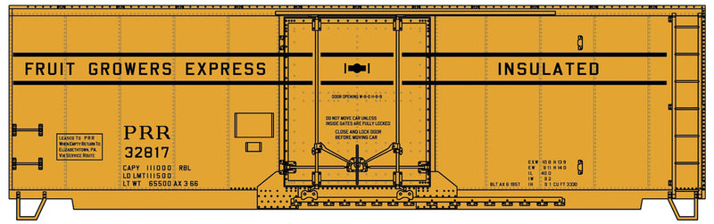 Accurail 3132 HO Scale AAR 40' Insulated Boxcar Kit Fruit Growers Express PRR 32817