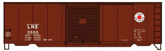 Accurail 3462 HO Scale 40' PS-1 Steel Boxcar Kit Lehigh & New England LNE 8862