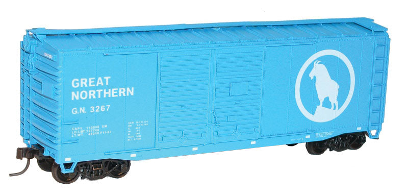 Accurail 3634 HO Scale AAR 40' Double Door Boxcar Kit Great Northern GN (Big Sky Blue with Rocky Logo)