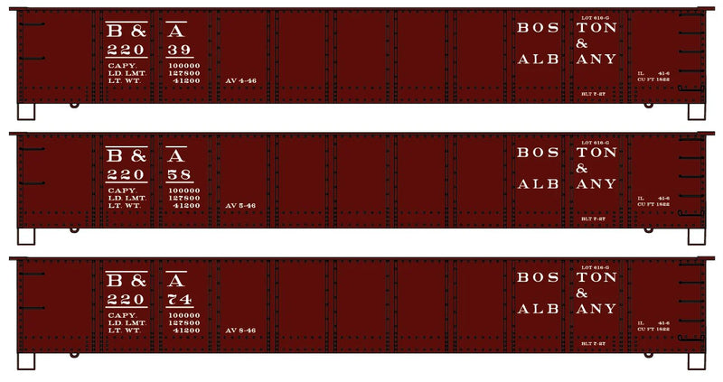 Accurail 37754 HO Scale 41' AAR Steel Gondola Kit 3 Pack Boston & Albany B&A