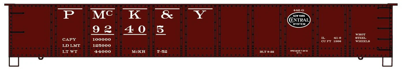 Accurail 3778 HO Scale AAR 41' Steel Gondola Kit Pittsburgh, McKeesport & Youghiogheny (#'s Vary)