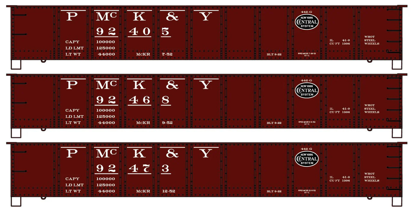 Accurail 37784 HO Scale 41' AAR Steel Gondola Kit 3 Pack PMcK&Y / NYC (Pittsburgh, McKeesport & Youghiogheny)