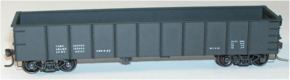 Accurail 3797 HO Scale 41' AAR Steel Gondola Black Data Only